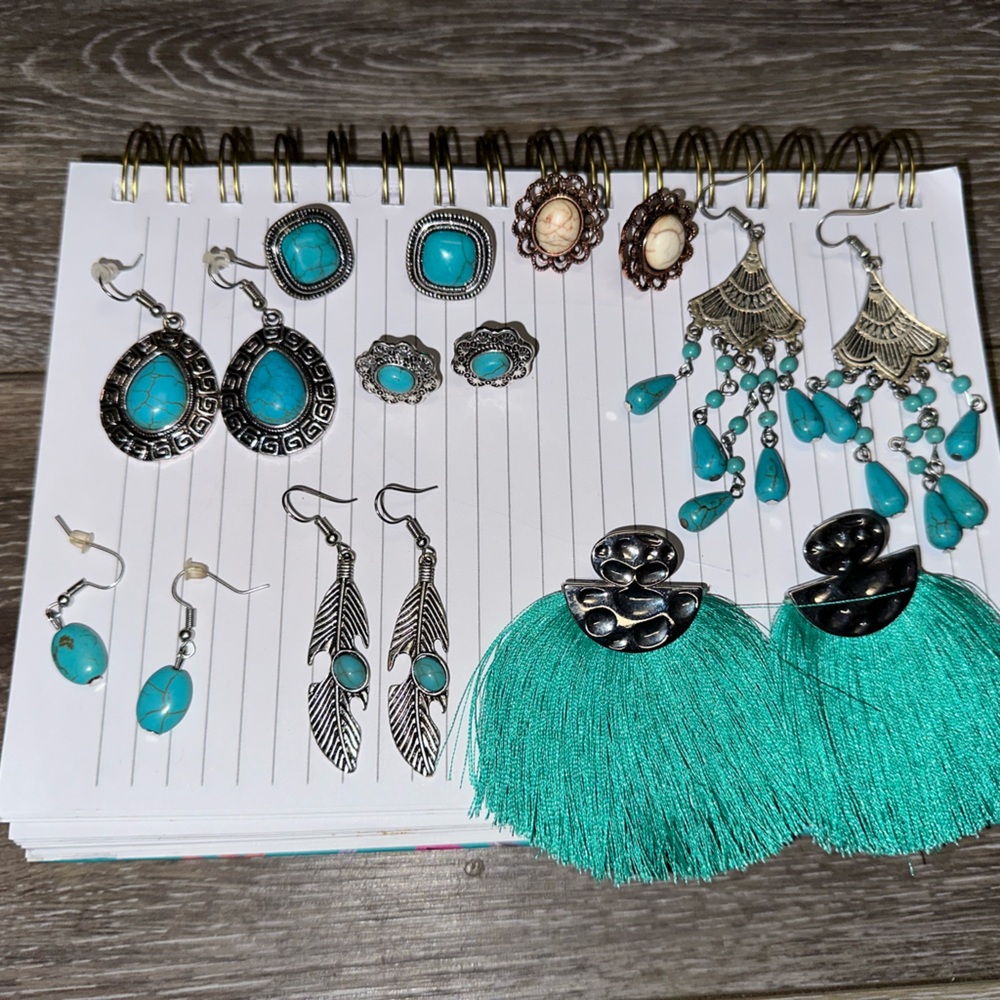 Turquoise earrings set